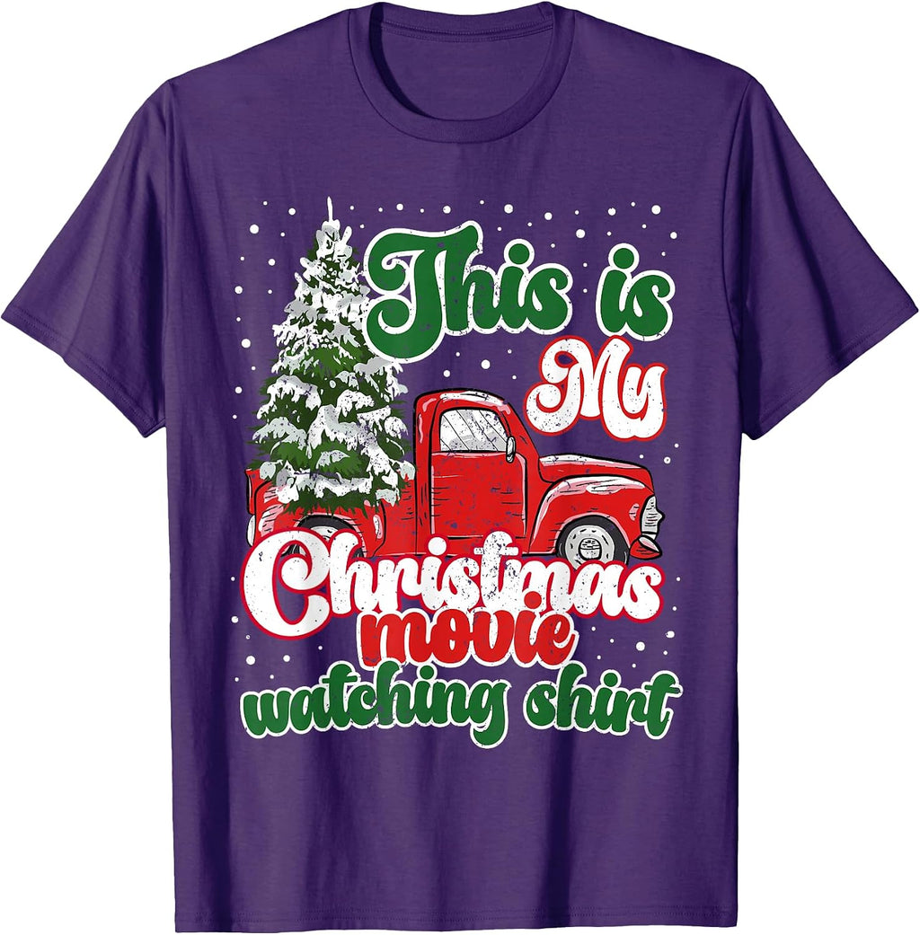 This is My Christmas Movie Watching Shirt Red Truck Vintage T-Shirt