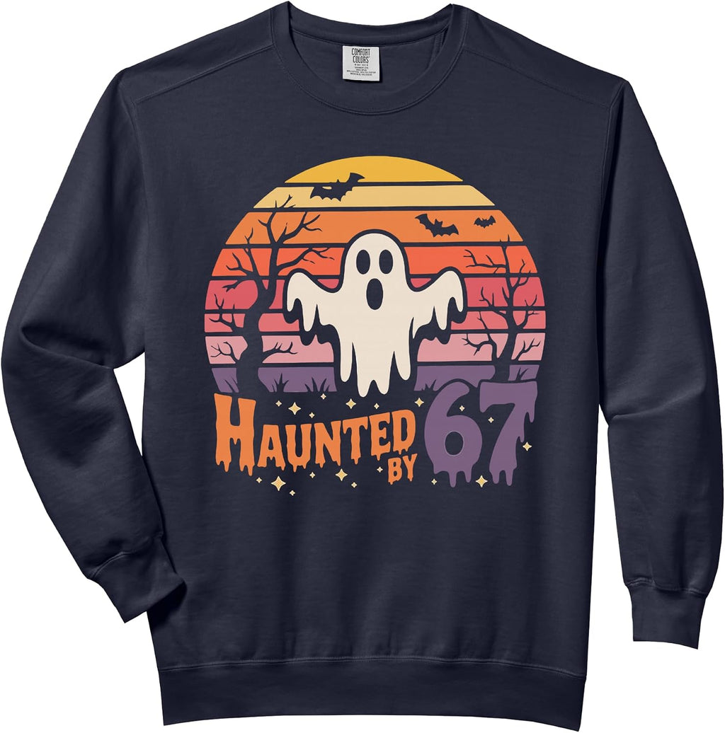 Retro Haunted By 67 Funny Halloween Comfort Colors Adult Sweatshirt