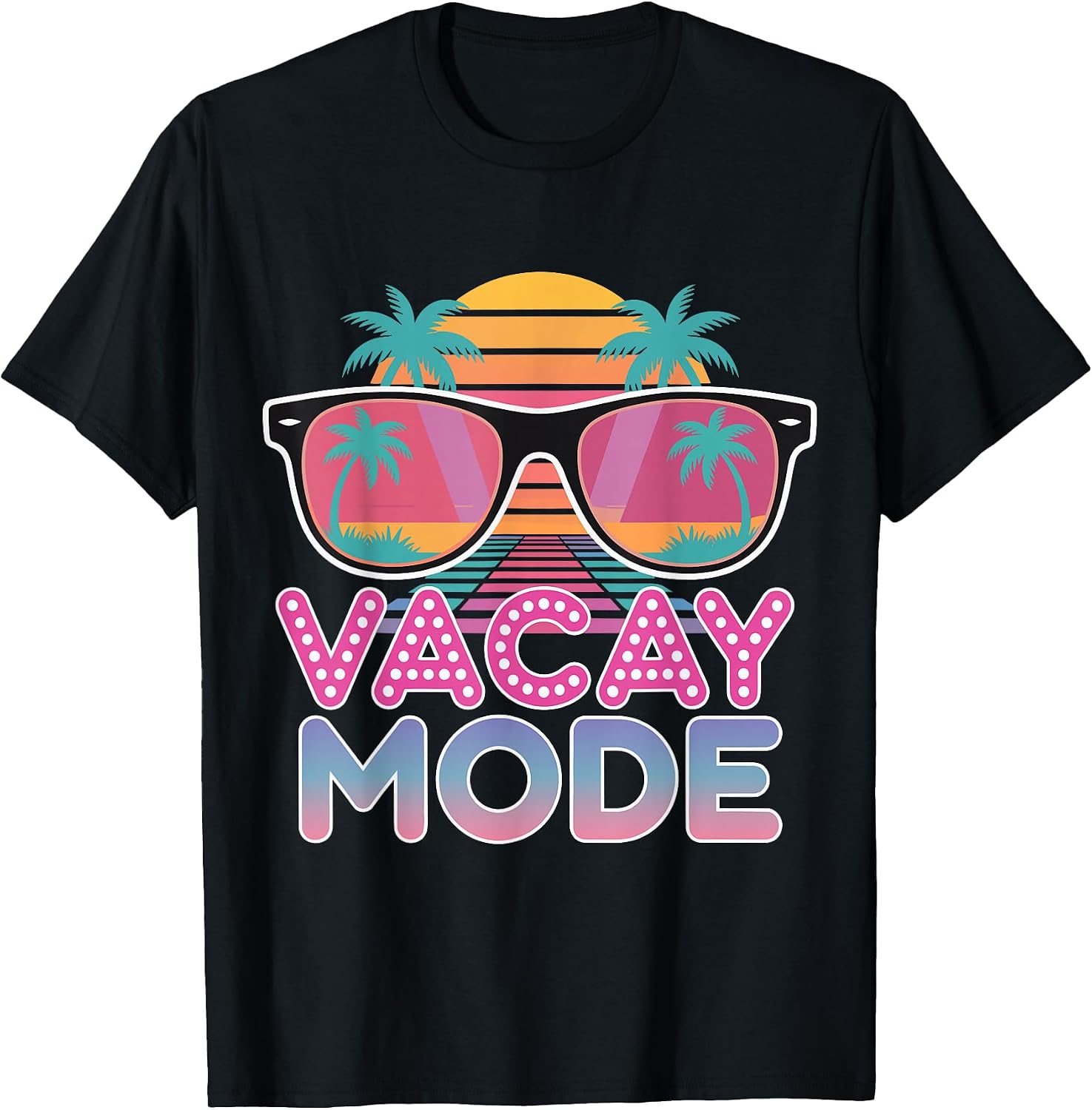 Vintage Vacay Mode Sunglasses Beach Sunset Graphic