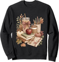 Autumn Teacher Coffee Books Pumpkin Classroom Aesthetic Sweatshirt