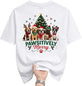 Graphic Tee Pawsitively Merry Christmas Dog Shirt Seasonal Holiday Crew