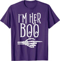 I'm Her Boo I’m His Ghoul Skeleton Matching Halloween Couple T-Shirt