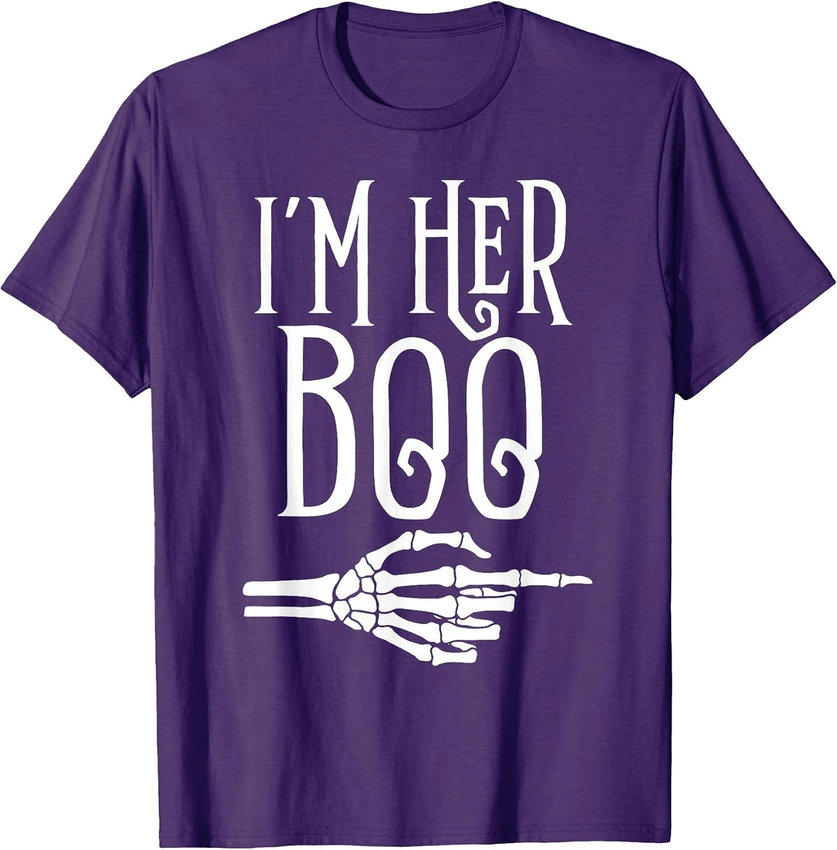 I'm Her Boo I’m His Ghoul Skeleton Matching Halloween Couple T-Shirt