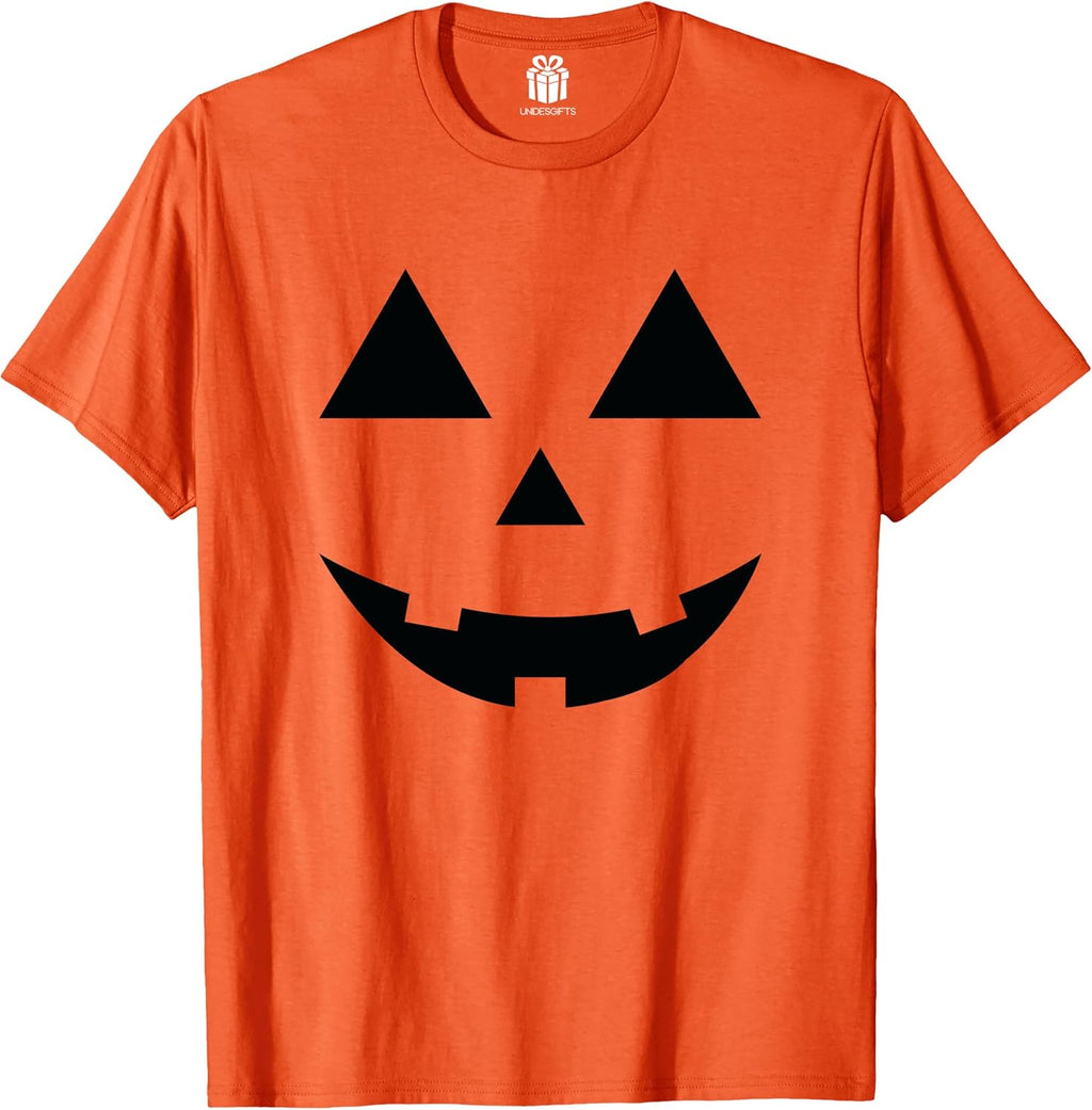 Jack-O-Lantern Pumpkin Face Halloween T-Shirt for Men Women Girls Boys Kids Toddler