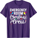 Christmas Nurse Shirts Women Xmas Scrubs PJ Gifts ER Christmas Crew Emergency Room Nurse ER Techs Secretary T-Shirt