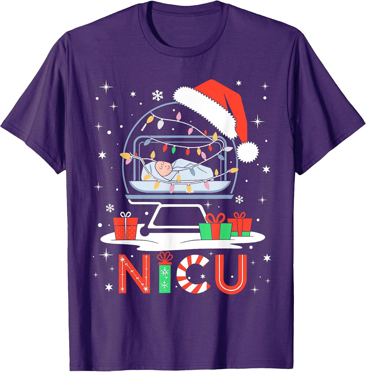 Neonatal Intensive Care Unit Xmas Funny Nicu Nurse Christmas T-Shirt
