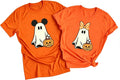 Halloween Couples Shirts Short Sleeve Matching T Shirts for Men and Women Funny Ghost Pumpkin Graphic Tee Tops