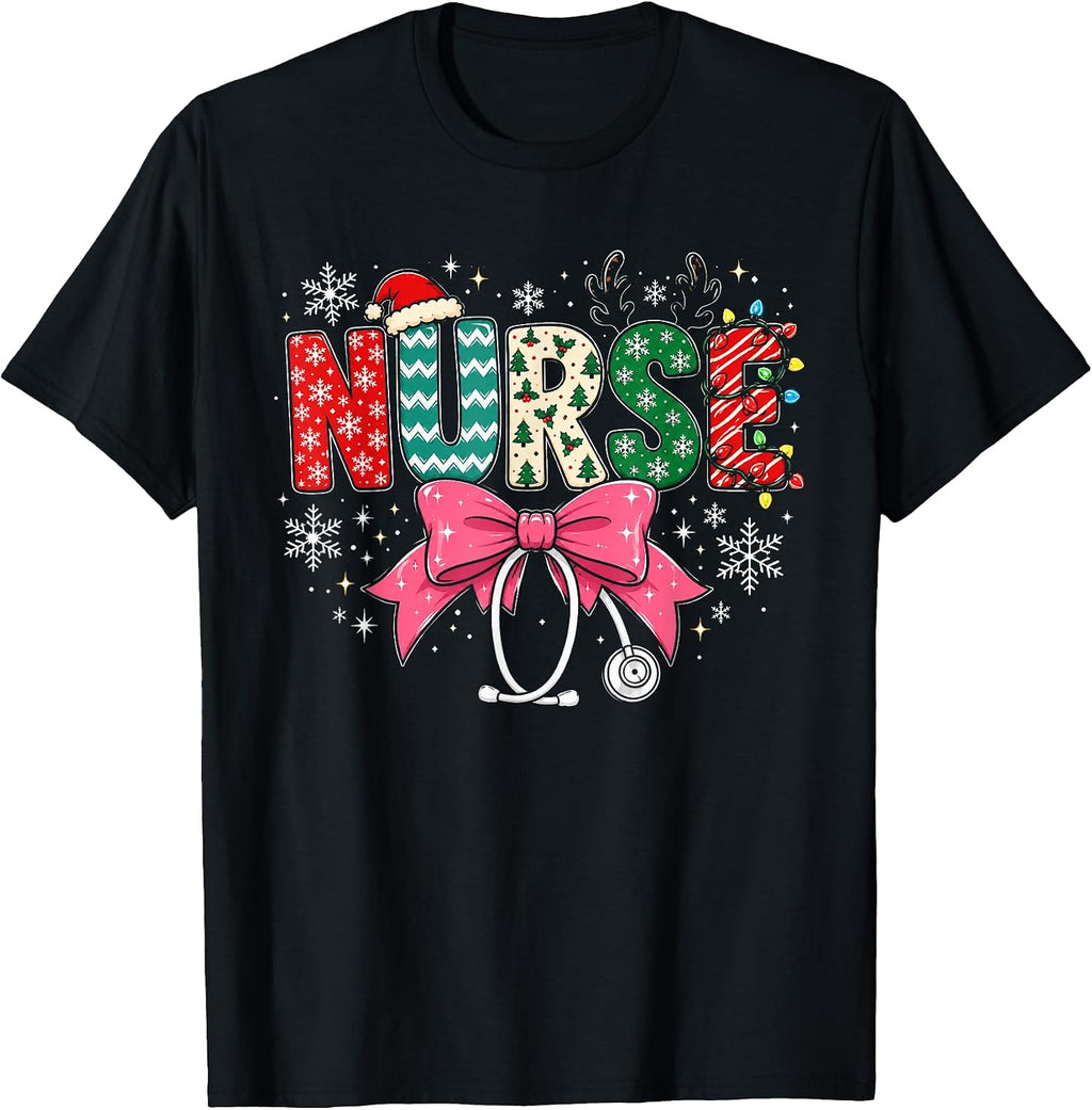 Christmas Nurse Nursing Holiday Healthcare Xmas Nurses Women T-Shirt