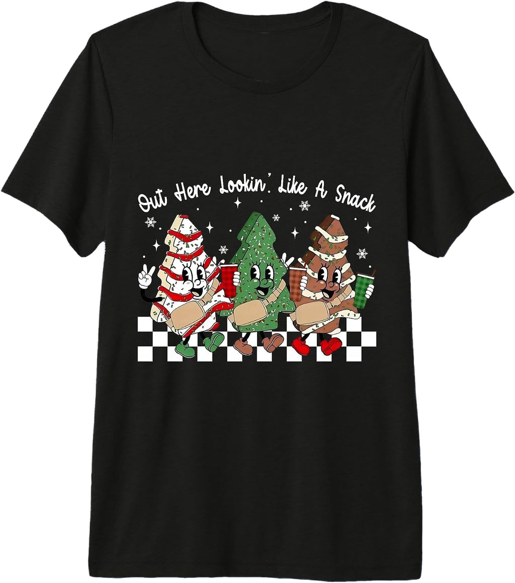 Christmas Out Here Lookin Like A Snack Funny Tree Cake Premium Tri-blend T-Shirt