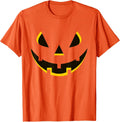 Funny Simple Lazy Halloween Pumpkin Face Costume Men Women T-Shirt