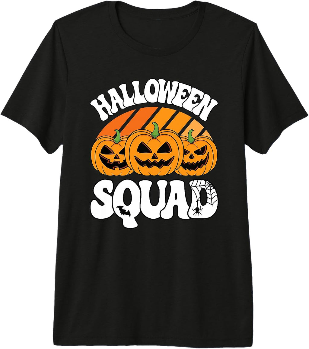 Halloween Squad Scary Pumpkin Men Women Kids Premium Tri-blend T-Shirt