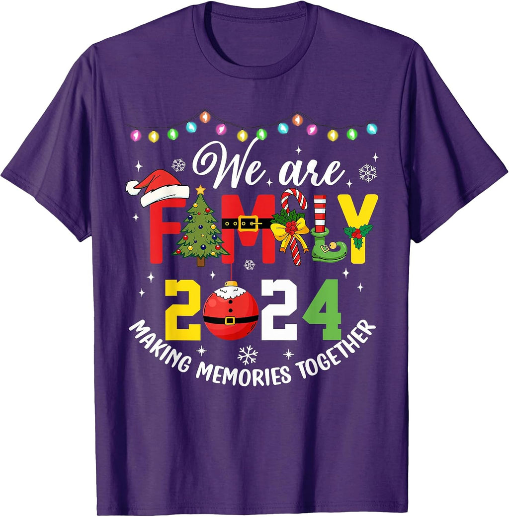 We Are Family Christmas 2024 Funny Xmas Matching Pajamas T-Shirt
