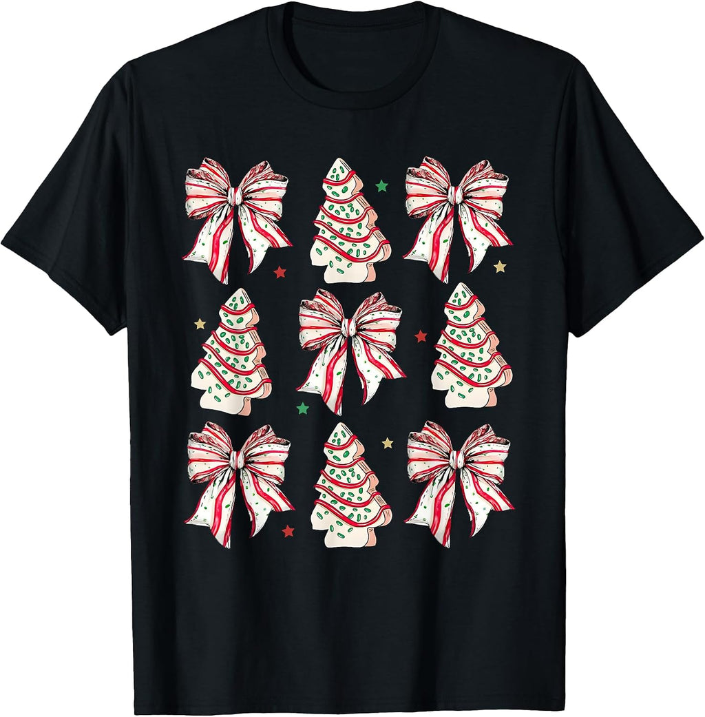 Coquette Bow Christmas Debbie Becky Jen Cake Lovers Girls T-Shirt