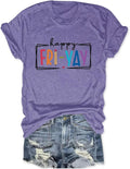 Happy Friyay Teacher Shirts Women Happy Friday T Shirt for Teacher Funny Weekend Holiday Vacation Tees Tops