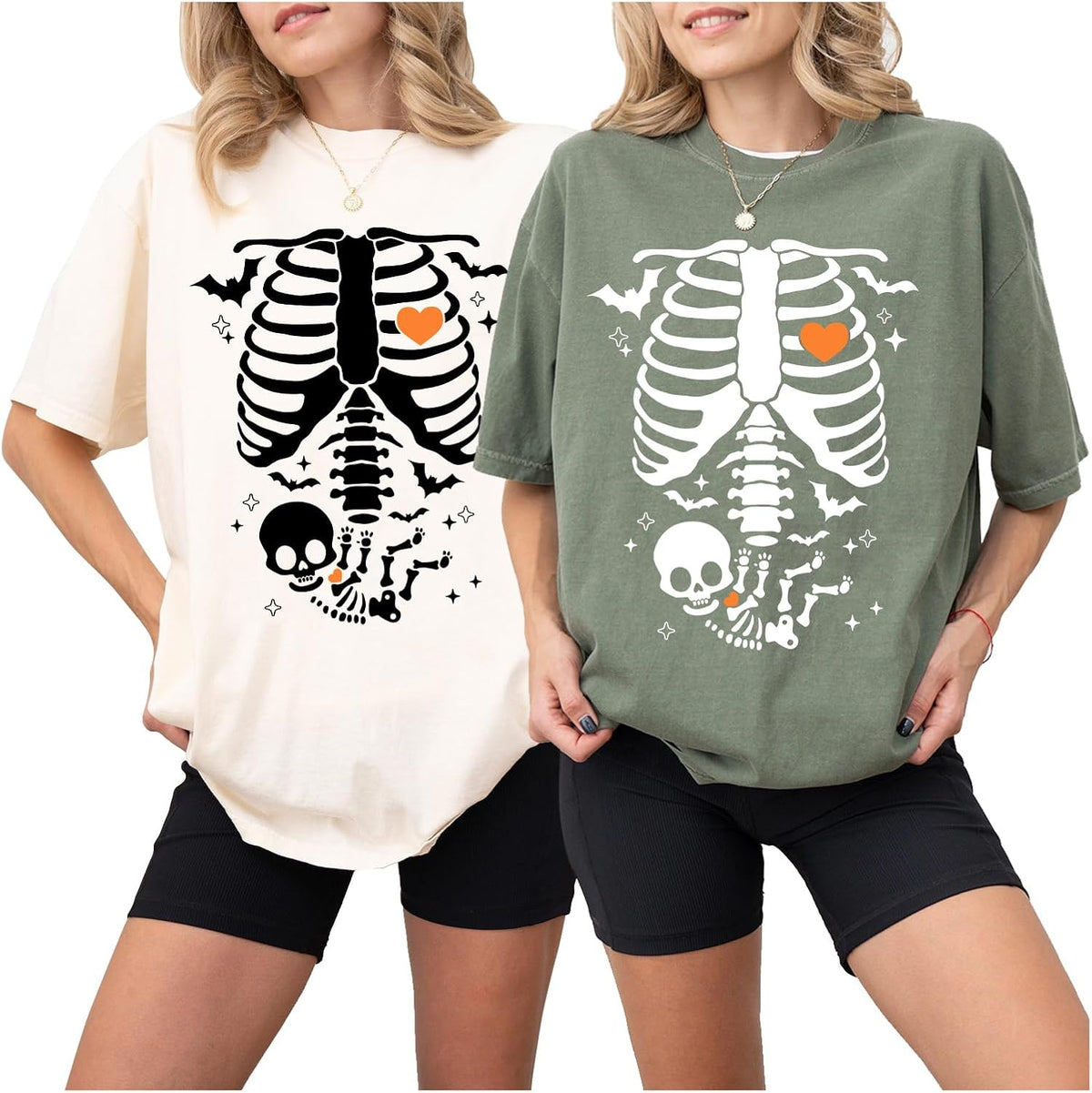 Skeleton Halloween Maternity Shirt, Funny Pregnancy Announcement 2026 Shirt, New Mommy Shirt, Fall Mama to Be Gift Black