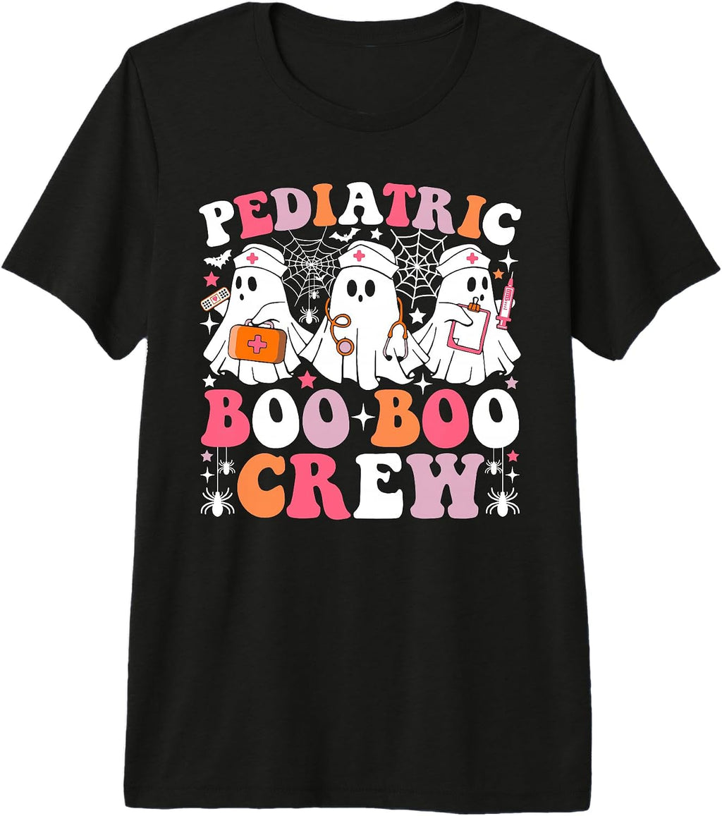 Pediatric Boo Boo Crew Nurse Ghost Halloween Costume Premium Tri-Blend T-Shirt