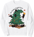 So Festive Right Meow Black Cats Christmas Tree Cat Lover Sweatshirt