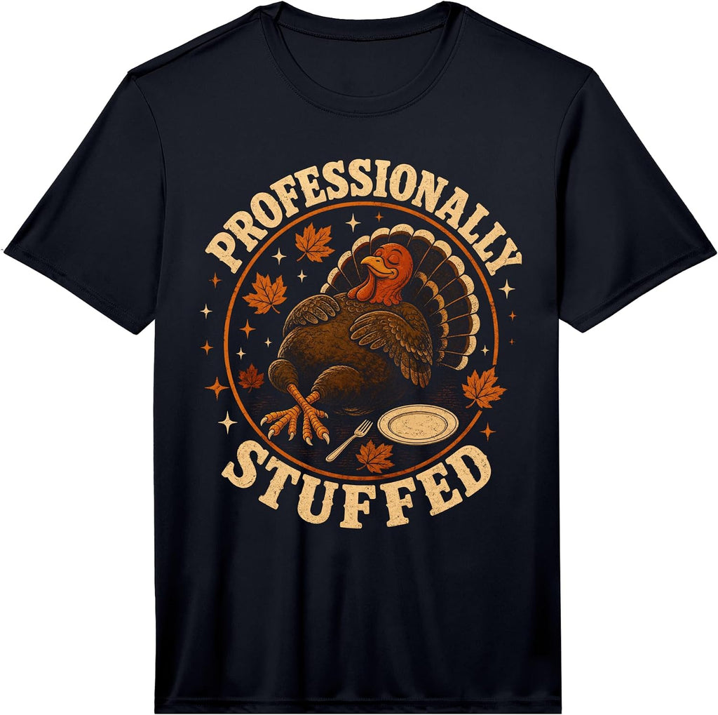Men's Professionally Stuffed Funny Turkey Meme Design Performance T-Shirt