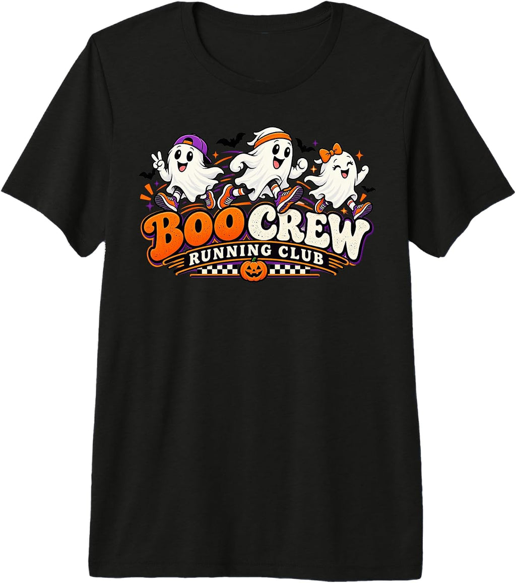 Boo Crew Running Club Cute Ghost Halloween Runners Premium Tri-Blend T-Shirt