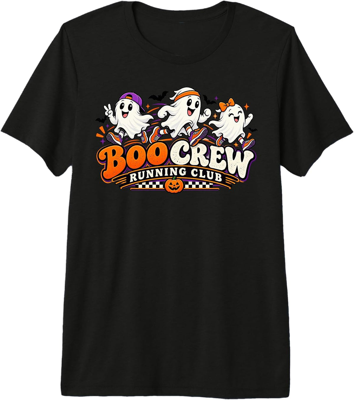 Boo Crew Running Club Cute Ghost Halloween Runners Premium Tri-Blend T-Shirt