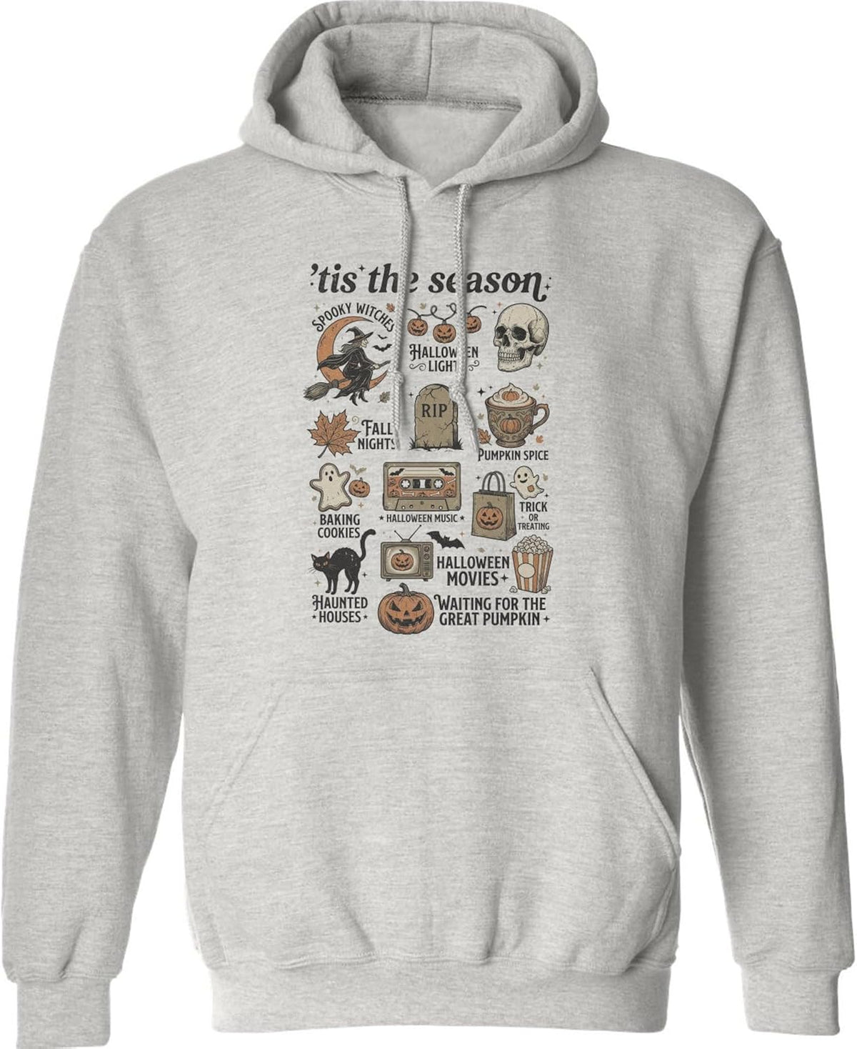 Tis The Season Halloween Traditions Retro Style Unisex Hooded Sweatshirt