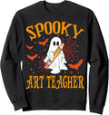 Spooky Art Teacher Ghost Funny Halloween School Women Sweatshirt