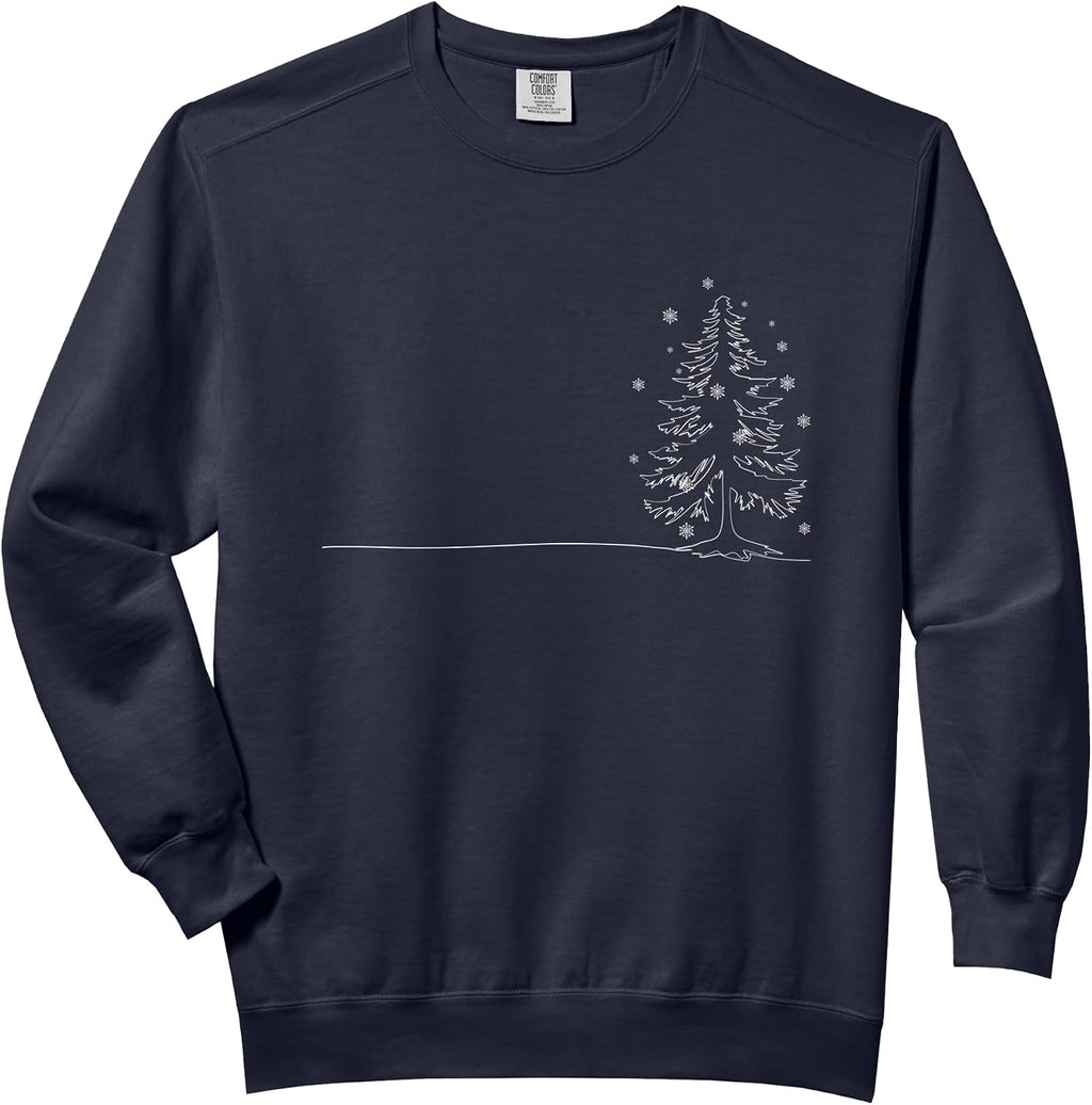 Christmas Tree Merry Christmas Retro Comfort Colors Adult Sweatshirt