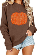 Halloween Sweatshirts for Women Cute Pumpkin Season Sweatshirt