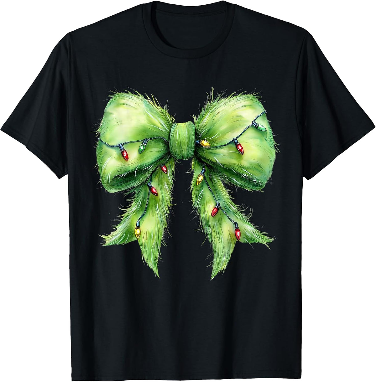 Christmas Lights Coquette Bow Shirt Retro Christmas T-Shirt