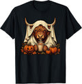 Halloween Highland Cow Ghost Funny Spooky Coffee Pumpkin T-Shirt