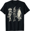 Halloween Spooky Girl Squad, Skeleton Ghost Pumpkin T-Shirt