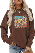 Spooky Season Sweatshirt Women Vintage Halloween Graphic Pullover Tops