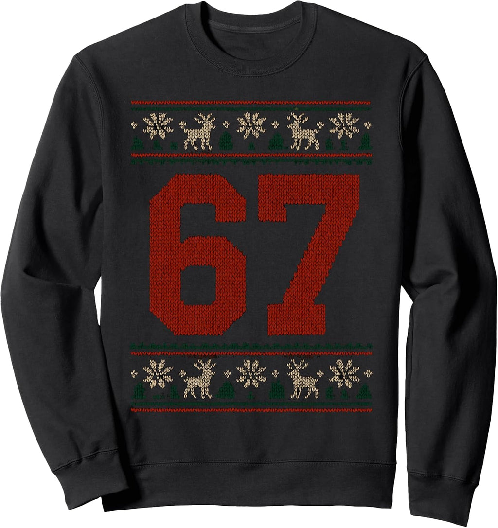67 Christmas Ugly Sweater 6 7 Meme Six Seven Gen Alpha Slang Sweatshirt