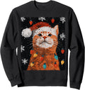 Vintage Christmas Cat Xmas Holiday Sweatshirt