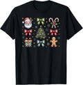 Coquette Bow Christmas Cute Santa T-Shirt