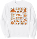 Fall Vibes Autumn Pumpkins Pie Coffee Candle Cozy Bow Design Sweatshirt