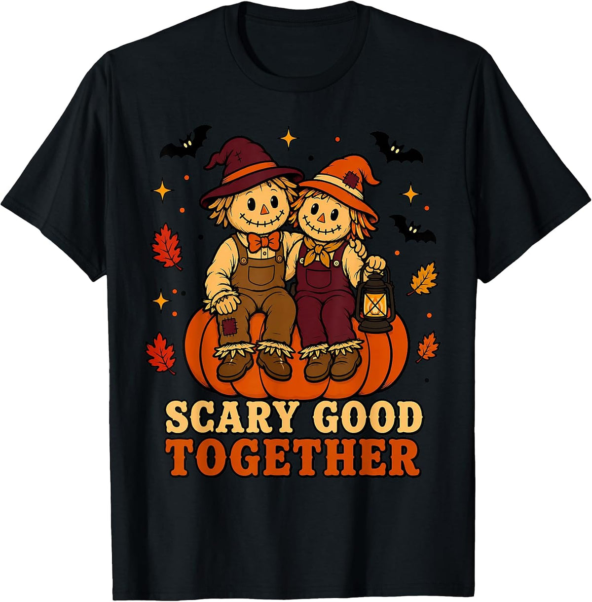 Scary Good Together Harvest Couple Pumpkin Halloween T-Shirt