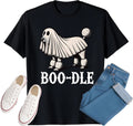 Halloween Shirts for Women Ghost Dog Halloween Shirt Funny Ghost Dog Spooky Season Tshirt Men