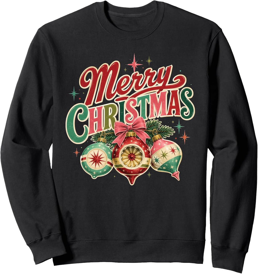 Vintage Merry Christmas Ornaments Retro Holiday Cheer Sweatshirt