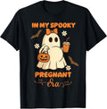 Funny Trick or Treat Ghost in My Spooky Pregnant Era T-Shirt
