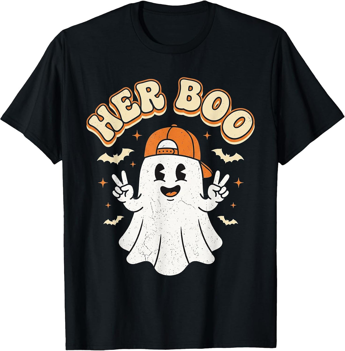 Her Boo & His Boo Funny Halloween Ghost Couple Matching T-Shirt