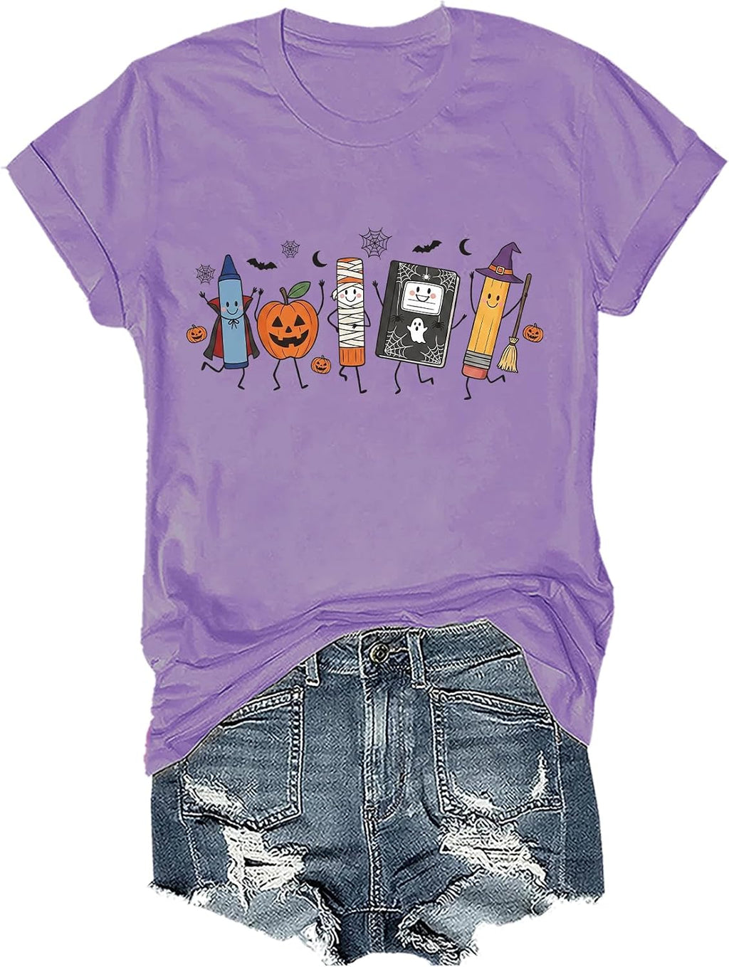 Halloween Teacher Shirt Back to School Teacher Shirt Funny V Neck Tee