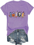 Halloween Teacher Shirt Back to School Teacher Shirt Funny V Neck Tee