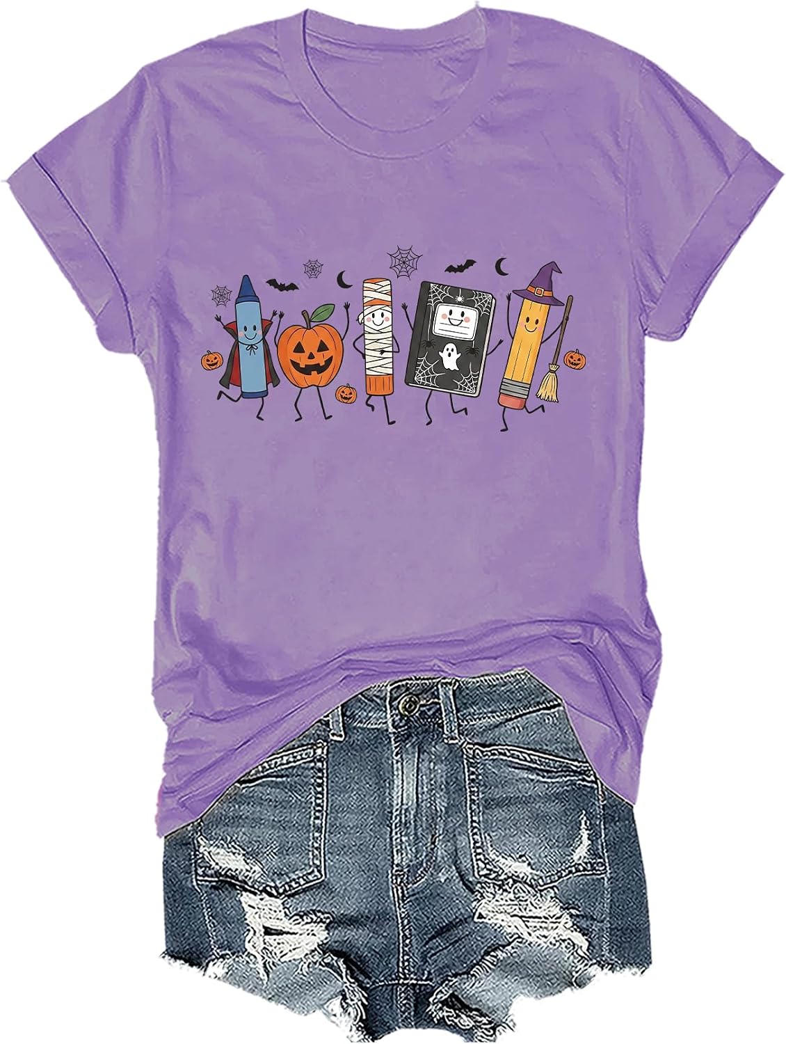 Halloween Teacher Shirt Back to School Teacher Shirt Funny V Neck Tee