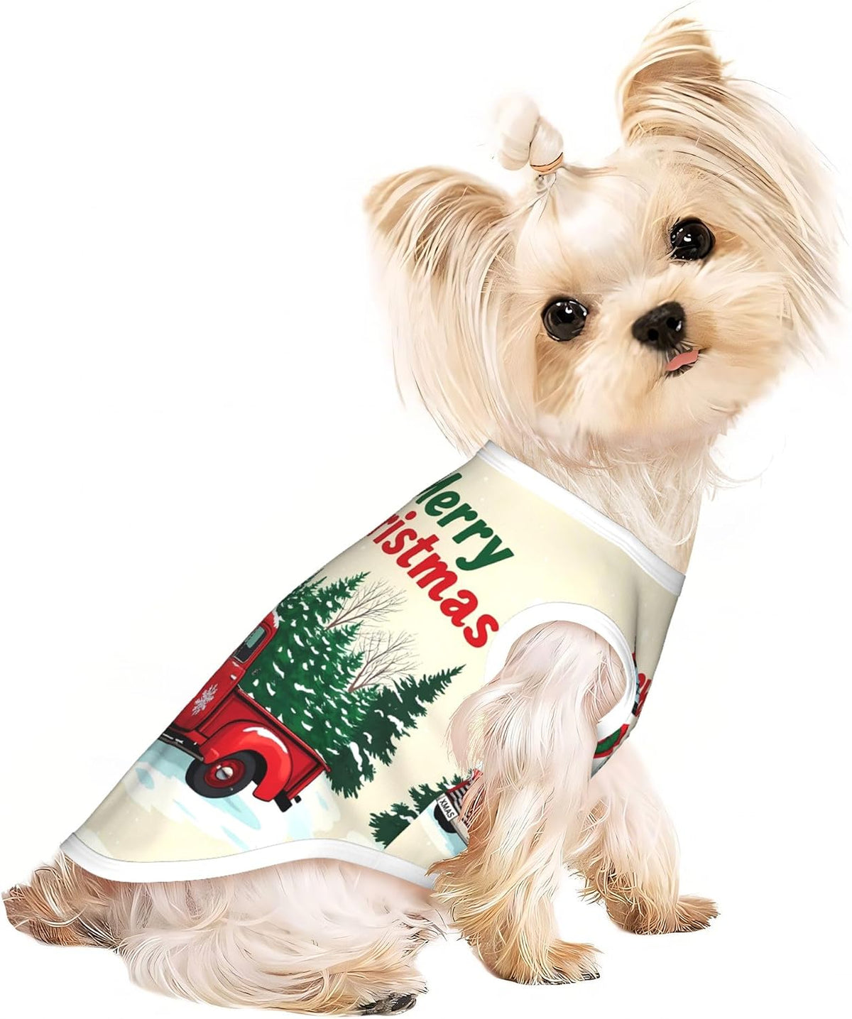Merry Christmas 1 for Cozy Dog Shirt Clothes to Small and Medium Breeds, Sleeveless Canine Wear Dog Clothes for Everyday Wear