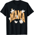 Coquette Checkered Ghost Mama Halloween Mom Spooky Season T-Shirt