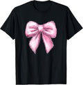 Pink Coquette Bow Christmas Girly,Bow Christmas Pink T-Shirt
