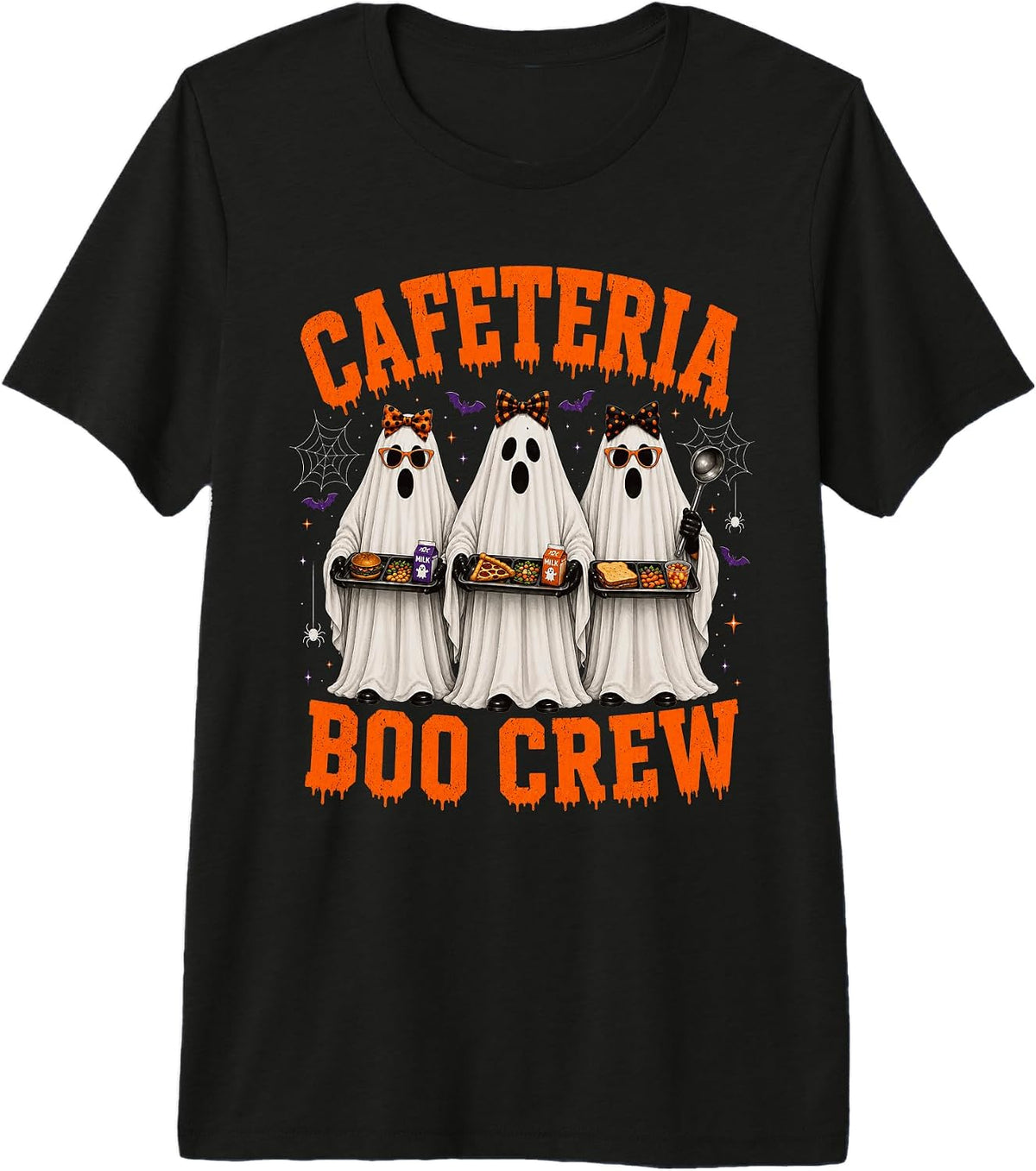 Cafeteria Boo Crew Halloween Lunch Lady Ghost Costume Premium Tri-Blend T-Shirt