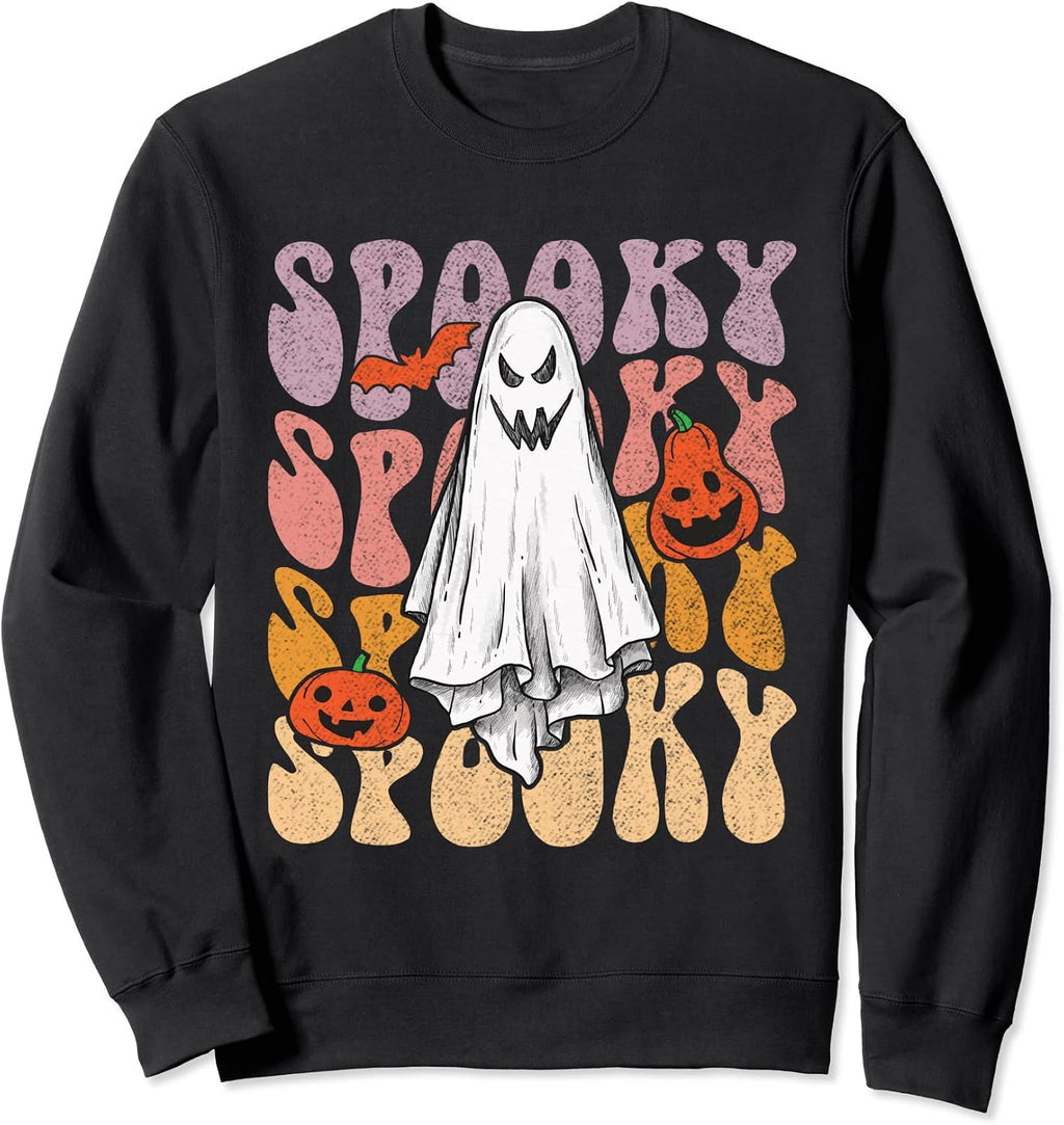 Spooky Ghost Retro Pumpkin Halloween Spooky Season