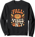 Fall Vibes Only Retro Pumpkin Autumn Aesthetic Sweatshirt